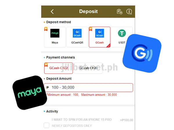 JILIBET Payment Methods